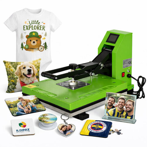 40x50cm Düz Transfer Baskı Presi HP3803 Yeşil - (1)