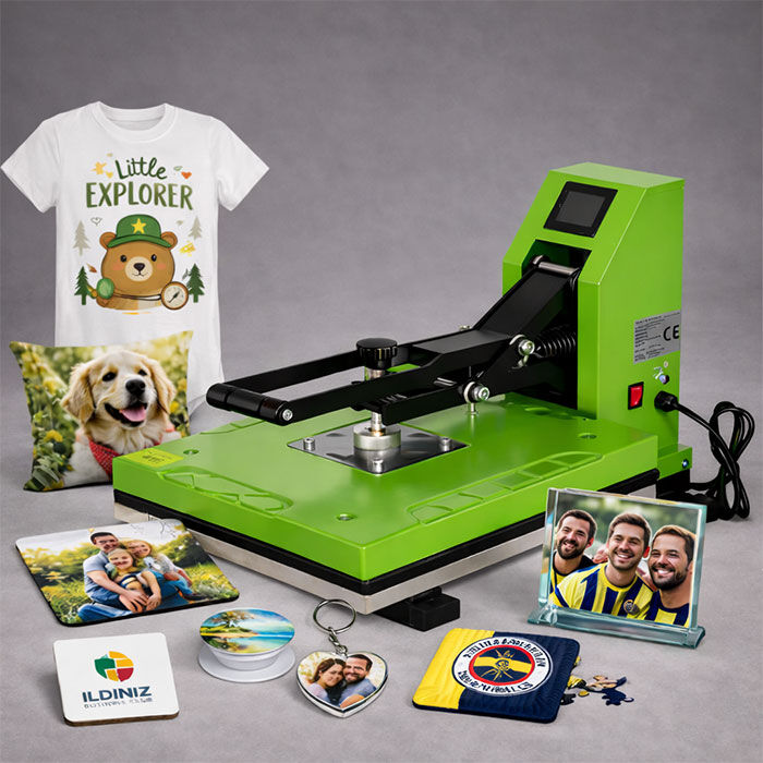 40x50cm Düz Transfer Baskı Presi HP3803 Yeşil - 2