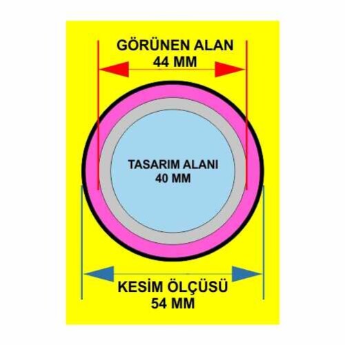 Rozet İğneli Metal Arkalıklı 44 mm 100lü Paket - 3