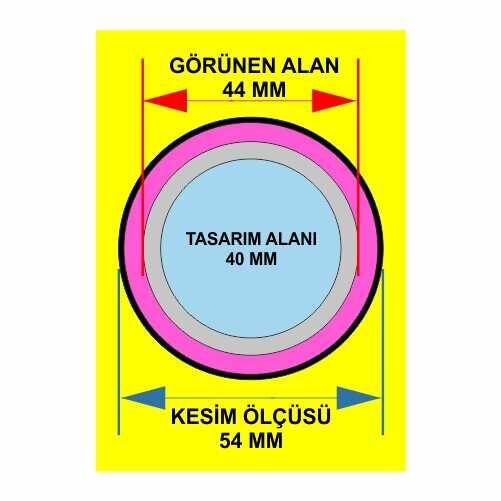 Rozet İğneli Metal Arkalıklı 44 mm 100lü Paket - 3