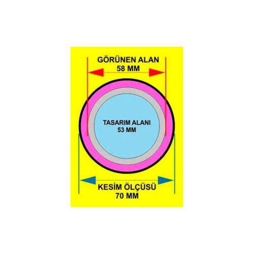 Rozet İğneli Metal Arkalıklı 58 mm 100lü Paket - 3