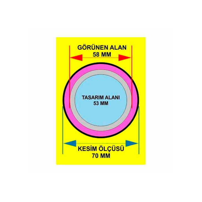 Rozet İğneli Metal Arkalıklı 58 mm 100lü Paket - 3