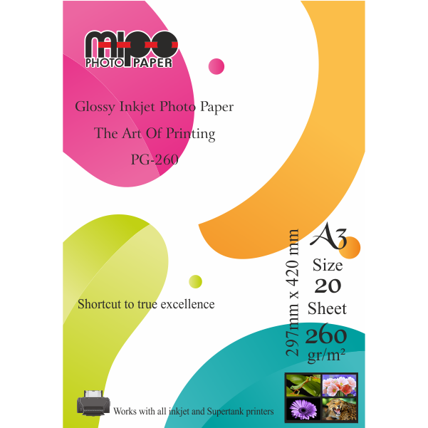 A3 Parlak Fotoğraf Kağıdı 260gr. İnkjet MİPO - 2