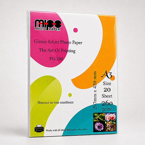 A3 Parlak Fotoğraf Kağıdı 260gr. İnkjet MİPO - Mipo Fotoğraf Kağıdı