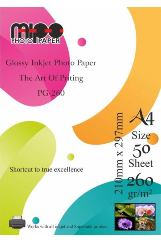 A4 Parlak Fotoğraf Kağıdı 260gr. İnkjet MİPO - 1