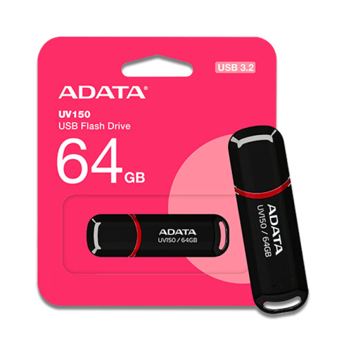Adata UV150 64 GB USB 3.2 Gen1 Black Flash Bellek - 