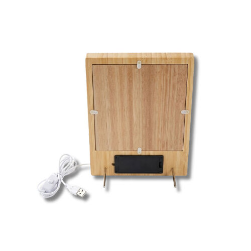 Ahşap Dijital Saat Sihirli Ayna Fotoğraf Çerçevesi - 4