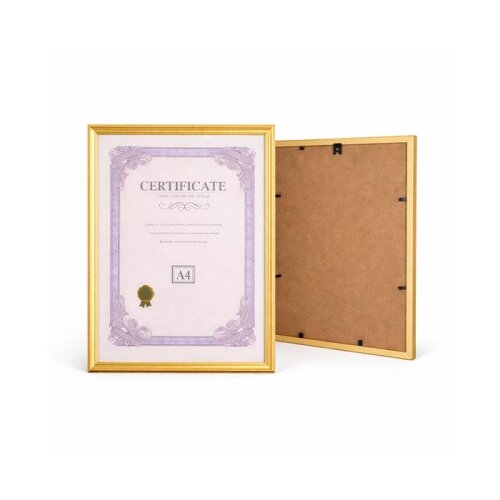 Ahşap Diploma ve Fotoğraf Çerçvesi A4 Altın - (1)