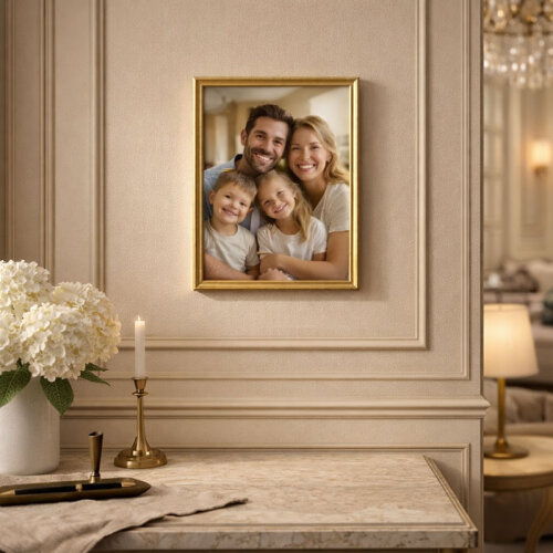 Ahşap Diploma ve Fotoğraf Çerçvesi A4 Altın - sanalbayim