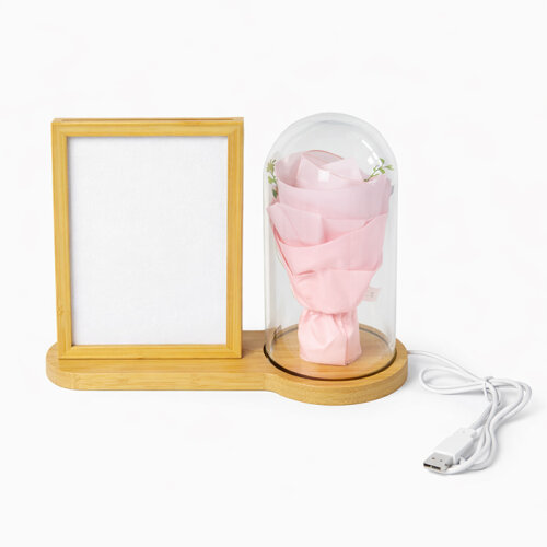 Ahşap Gül Buketi Ledli Fotoğraf Çerçevesi 13x18 - 6