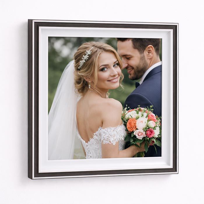 Ahşap Kare Fotoğraf Çerçevesi 20x20 Antrasit - 1