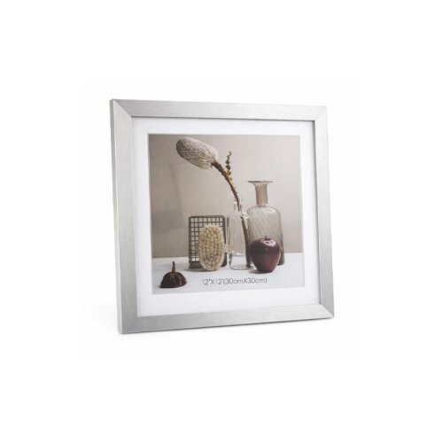 Ahşap Kare Fotoğraf Çerçevesi 30x30 Gümüş - (1)