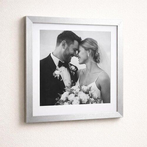 Ahşap Kare Fotoğraf Çerçevesi 30x30 Gümüş - sanalbayim
