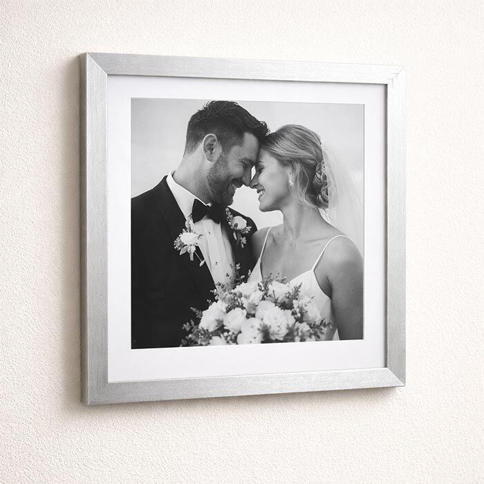 Ahşap Kare Fotoğraf Çerçevesi 30x30 Gümüş - 1