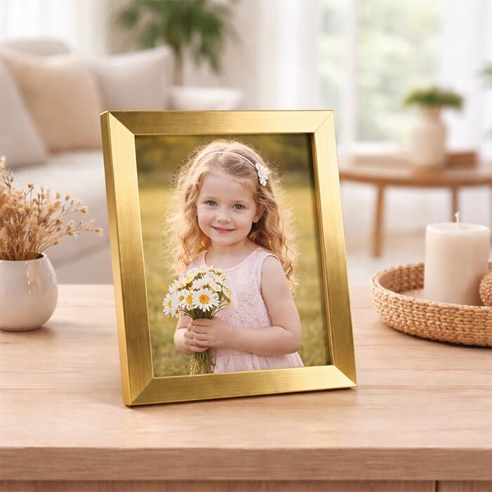 Ahşap Kare Fotoğraf Çerçevesi Altın 15x20 - 3