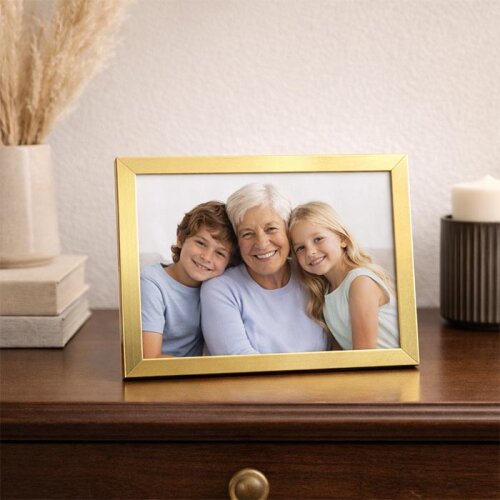 Ahşap Kare Fotoğraf Çerçevesi Altın 15x20 - sanalbayim