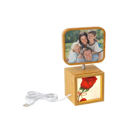 Ahşap Ledli Dönen Fotoğraf Çerçevesi 12x12 - 2