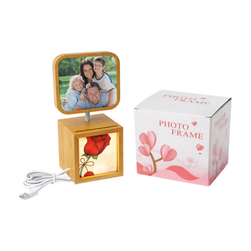 Ahşap Ledli Dönen Fotoğraf Çerçevesi 12x12 - 4