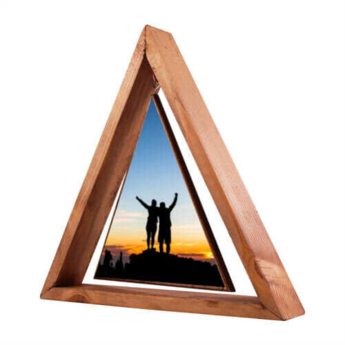 Sublimasyon Ahşap Üçgen Salıncaklı Foto Çerç 19x19 - (1)