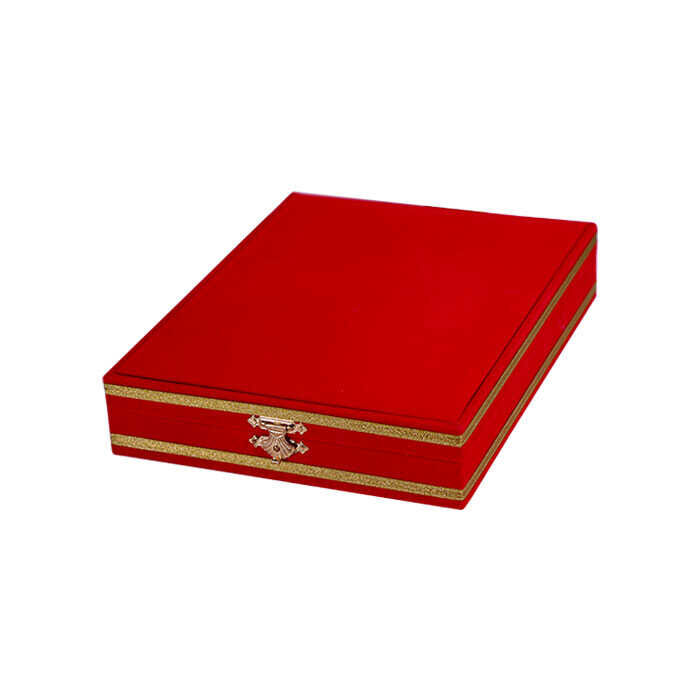 Ahşaplı Kadife Albüm Plaket Kutuları - Kırmızı - 6