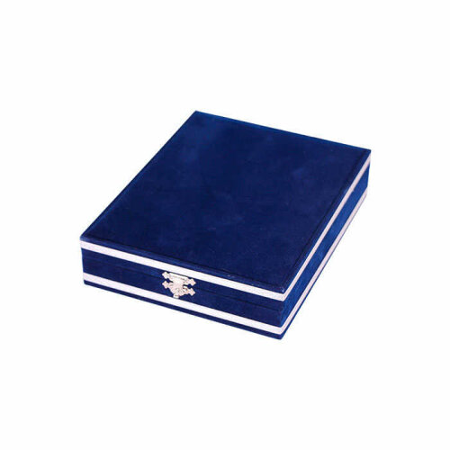 Ahşaplı Kadife Albüm Plaket Kutuları - Lacivert - 4