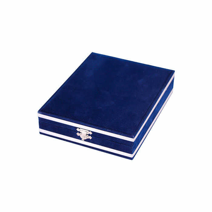 Ahşaplı Kadife Albüm Plaket Kutuları - Lacivert - 4