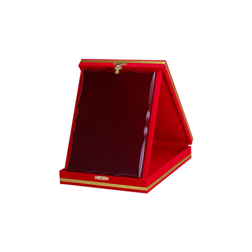 Ahşaplı Plaket Kutusu 12x16 Kırmızı Dikey - 