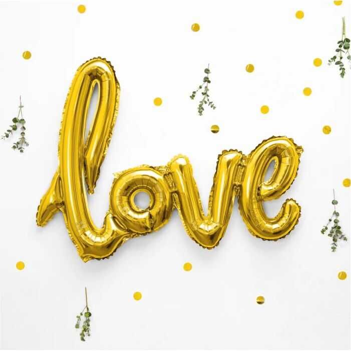 Altın Love Folyo Balon - 60x45cm - 2