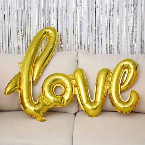 Altın Love Folyo Balon - 60x45cm - 
