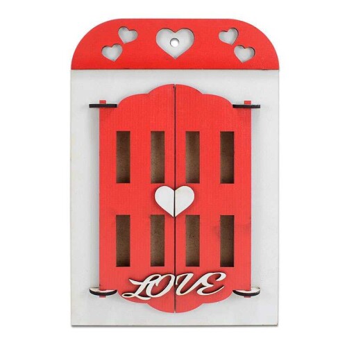 Aşk Penceresi Fotoğraf Çerçevesi Ahşap 14x9cm - 