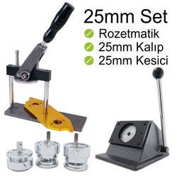 Buton Rozet Baskı Makinesi 25mm Set - 