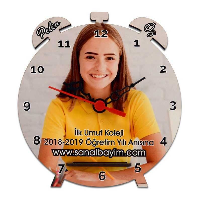 Çalar Saat Şekilli HDF Masaüstü Saat - 1