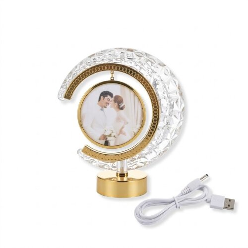 Dekoratif Ay Yuvarlak Işıklı Fotoğraf Çerçevesi - 4