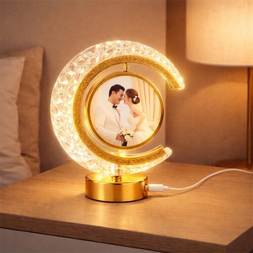 Dekoratif Ay Yuvarlak Işıklı Fotoğraf Çerçevesi - 1