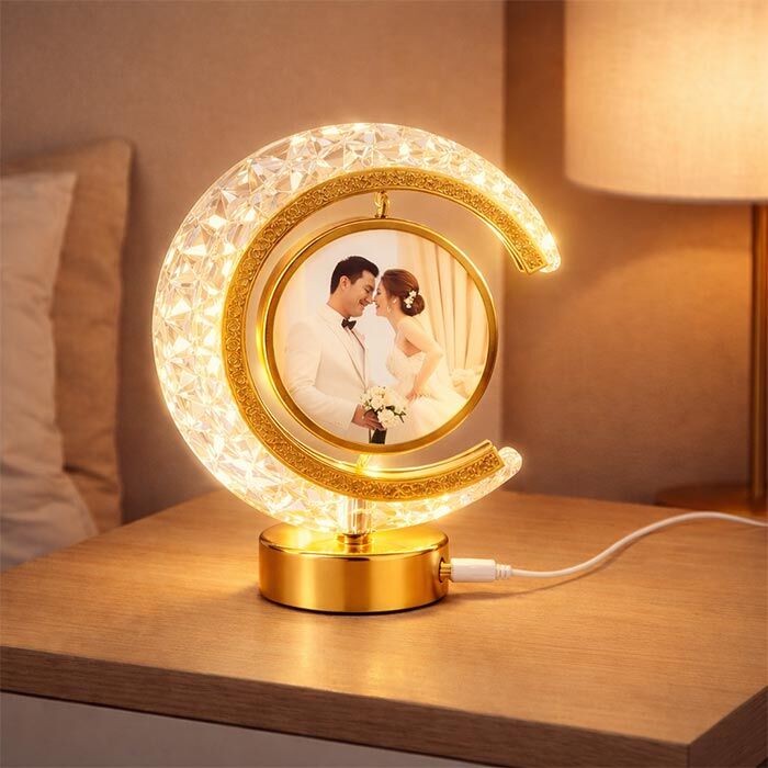 Dekoratif Ay Yuvarlak Işıklı Fotoğraf Çerçevesi - 1