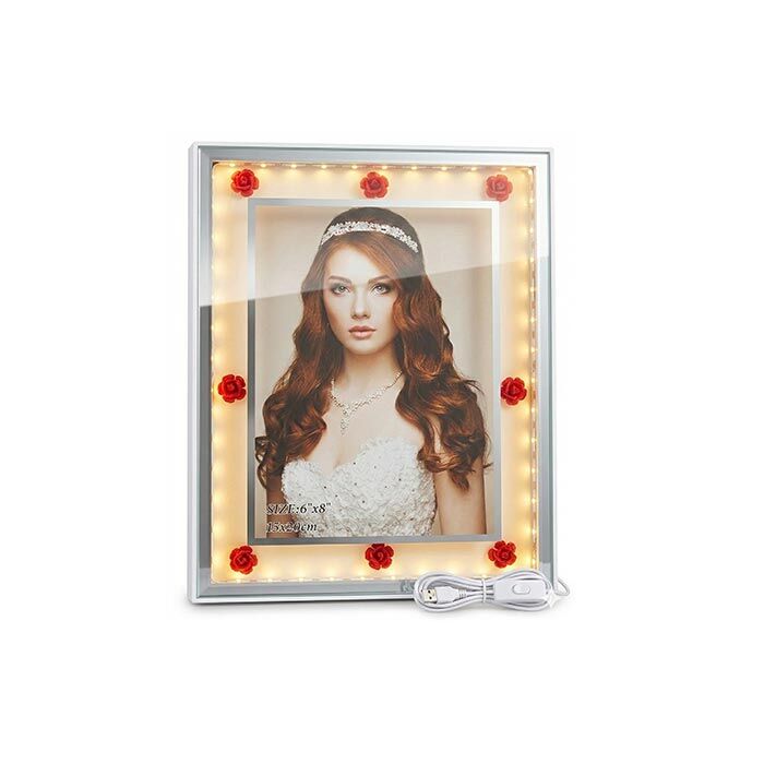 Dekoratif Işıklı Çiçekli Fotoğraf Çerçevesi 15x20 - 5
