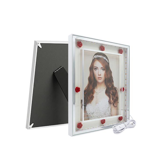 Dekoratif Işıklı Çiçekli Fotoğraf Çerçevesi 15x20 - 7
