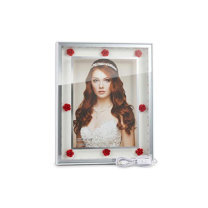 Dekoratif Işıklı Çiçekli Fotoğraf Çerçevesi 15x20 - 8