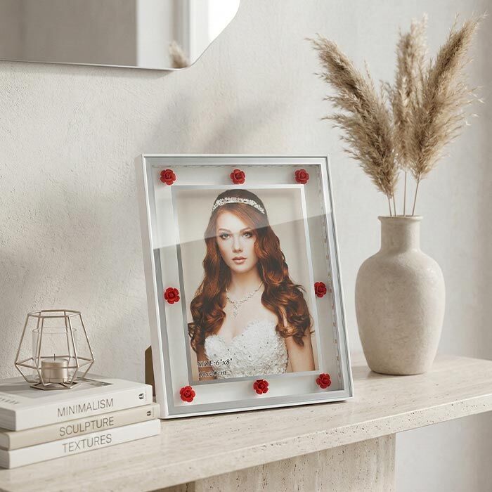 Dekoratif Işıklı Çiçekli Fotoğraf Çerçevesi 15x20 - 3