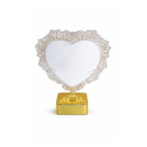 Dekoratif Işıklı Kalp Fotoğraf Çerçevesi Altın - 3