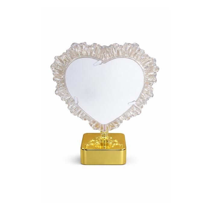 Dekoratif Işıklı Kalp Fotoğraf Çerçevesi Altın - 3