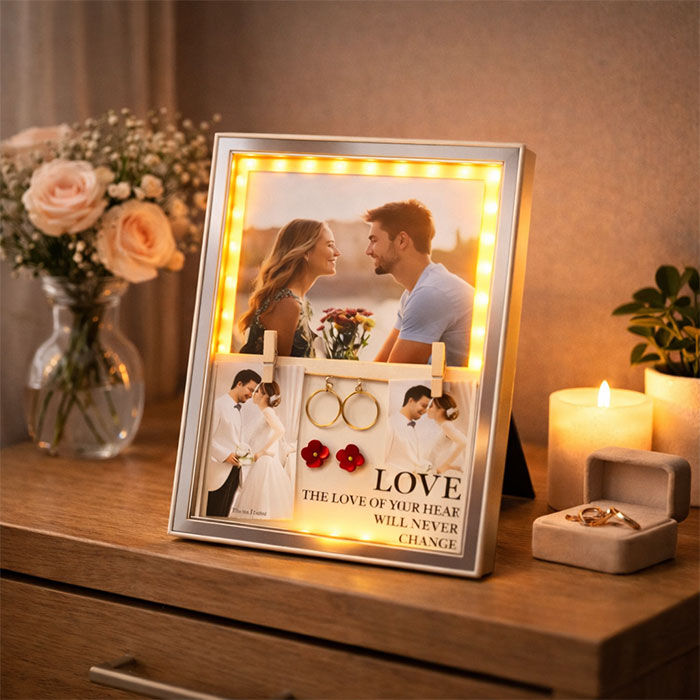 Dekoratif Işıklı Kristal Fotoğraf Çerçevesi 15x20 - 1