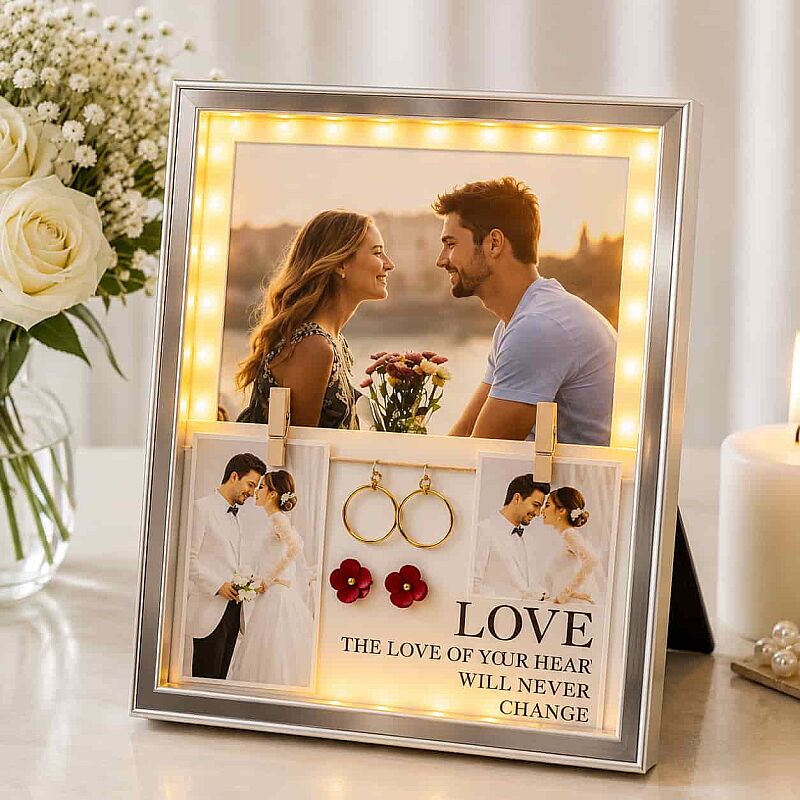 Dekoratif Işıklı Kristal Fotoğraf Çerçevesi 15x20 - 1