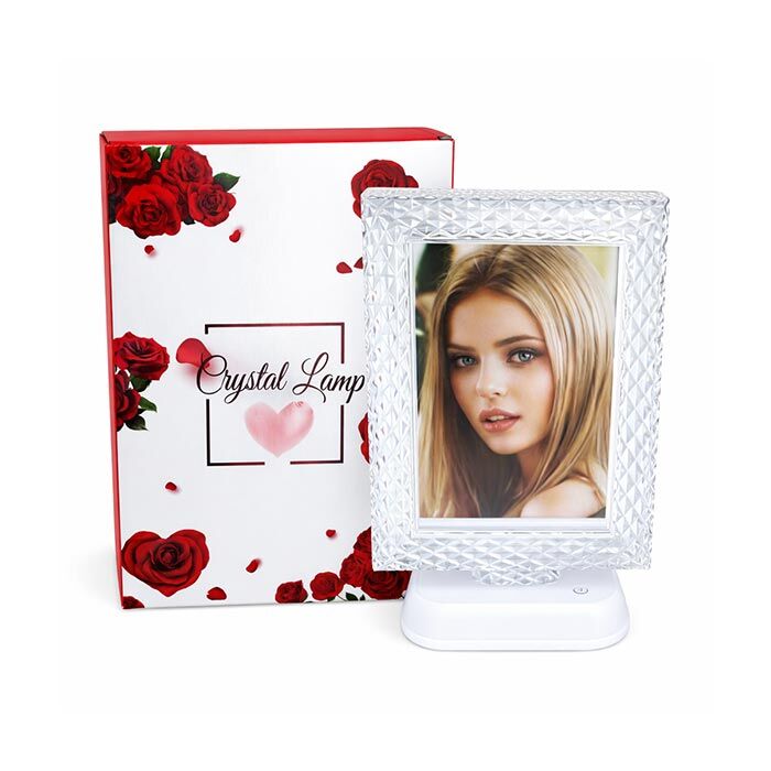 Dekoratif Işıklı Kristal Fotoğraf Çerçevesi Beyaz - 3