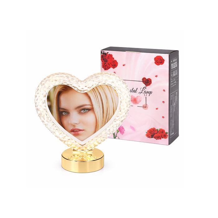Dekoratif Işıklı Kristal Kalp Fotoğraf Çerçevesi - 4