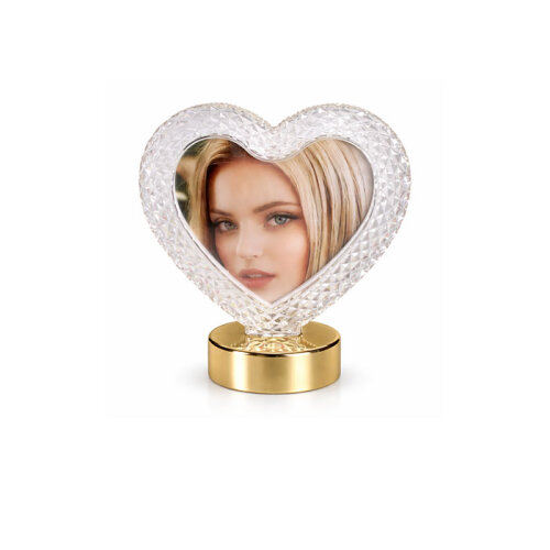 Dekoratif Işıklı Kristal Kalp Fotoğraf Çerçevesi - 3