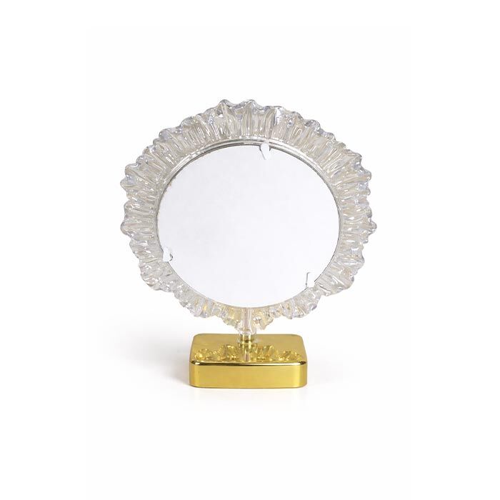 Dekoratif Işıklı Yuvarlak Fotoğraf Çerçeve Altın - 5