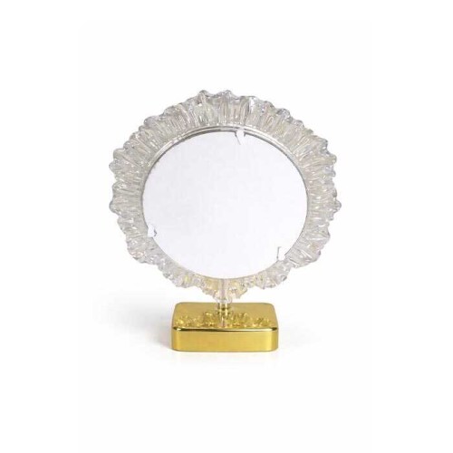 Dekoratif Işıklı Yuvarlak Fotoğraf Çerçeve Altın - 5