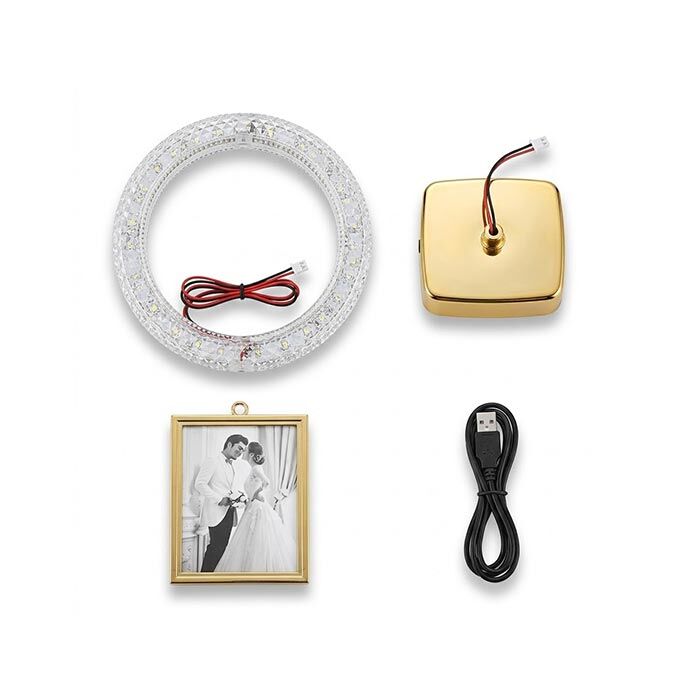 Dekoratif Işıklı Yuvarlak Kare Fotoğraf Çerçeve - 6