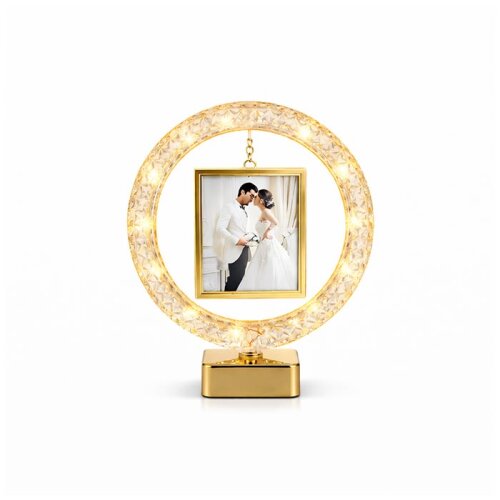 Dekoratif Işıklı Yuvarlak Kare Fotoğraf Çerçeve - 3